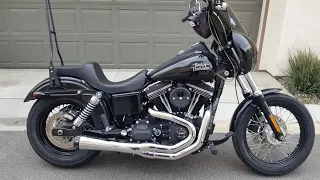 Harley Davidson Dyna Street Bob Basanni Road Rage 2 into 1 Chrome Exhaust