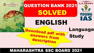 Question Bank of Class 10 2021 | English Grammar | Language Study | SSC | Maharashtra Board