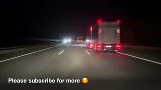 German Highway road driving at night