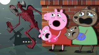 PEPPA PIG TURNED INTO A GIANT 3 HEAD ZOMBIE AT SCHOOL!!! | Peppa Pig Funny Animation