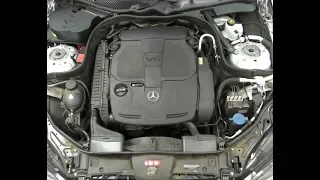 Mercedes 2014 E350 M276 engine single air filter change, closeup clamp & sensor plug removal details