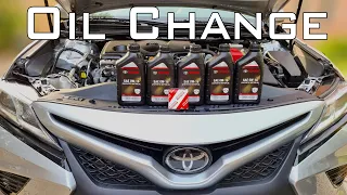 How to change Toyota Camry 2.5L Engine OIL 2018-2022/How to reset scheduled maintenance on camry