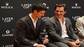 Novak Djokovic & Roger Federer FUNNY Interview - Laver Cup 2018 (HD)