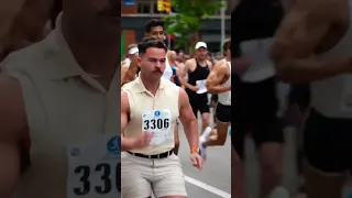 He Ran marathon with a security guards