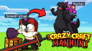 Manhunt CRAZY CRAFT 2! (Speedrunner vs 2 Hunters)