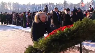 Russian president attends 75th anniversary of Leningrad.