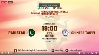 PAKISTAN 🆚 CHINESE TAIPEI Live 21ST ASIAN MEN'S U20 VOLLEYBALL CHAMPIONSHIP | AVC PAK vs TPI Live