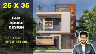 25x35 House Design | 98 Gaj | 875 sqft | 25*35 small house design | 7.6X10.6 Meter  || DV Studio