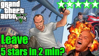 Can You ESCAPE 5 STARS WANTED in GTA 5?! 5 STAR WANTED LEVEL (Escape) in 2 min?