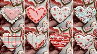 8 EASY HEART COOKIES | Satisfying Cookie Decorating with royal icing | Valentines Day