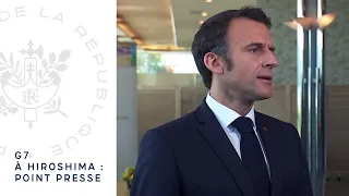 G7 à Hiroshima : point presse du Président Emmanuel Macron.