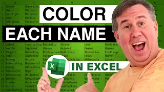 Excel Color each Unique Value In A Different Color - Episode 2508A