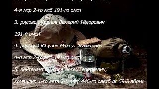 Афганистан в память о погибших 15 июля 1980 - 1988 гг