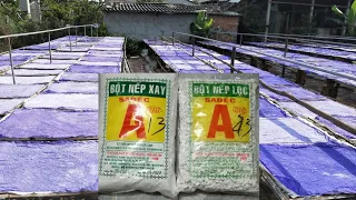 Phơi Bột Nếp.Dried glutinous rice flour