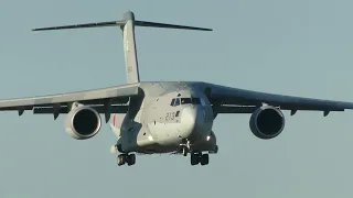 Kawasaki C-2 Cargo Jet make touch and go at Iruma Air Base.