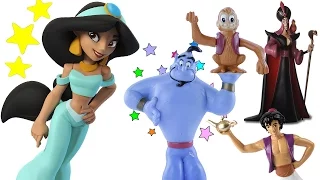 Disney Jasmine & Genie have Spelling Contest & defeat Jafar w/ Aladdin & Abu while Learning Letters!