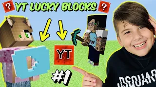 Youtubers Lucky Blocks *Απίστευτο τι μας έτυχε* Noobaki Minecraft Famous Games @LetsPlayKristina