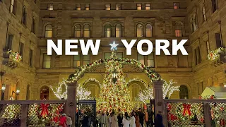 NYC Christmas Walk 4K ✨ Rockefeller Center, Saks Fifth Avenue & 6th Avenue Christmas Decoration 2023