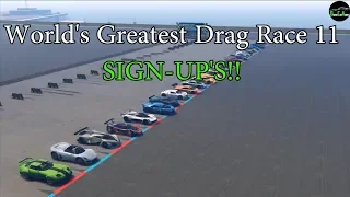 GTA 5 - World's Greatest Drag Race 11 SIGN-UP'S CLOSED (Gift Card Giveaway For Participants)