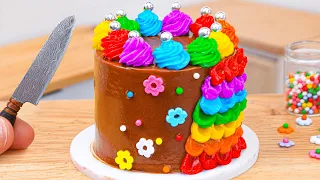 Rainbow Chocolate Cake 🌈 Perfect Miniature Rainbow Chocolate Cake Decorating Recipes