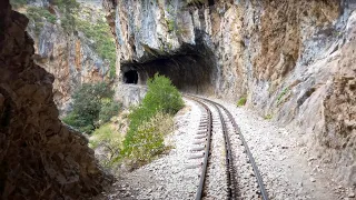 4K Cab View Odontotos Rack Railway Diakopto - Kalavrita in Peloponnese, Greece