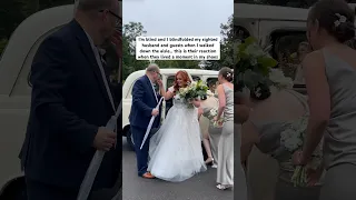 I’m blind and I blindfolded my husband & guests for my walk down the aisle… watch their reaction ❤️