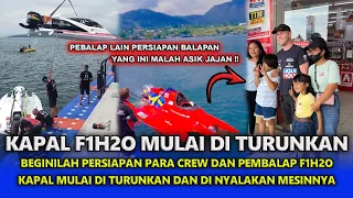 SUPER SIBUK ⚡ PEMBALAP F1H2O MULAI TURUNKAN KAPAL KE DANAU TOBA 😍 PEMBALAP INI MALAH ASIK JAJAN 🤣