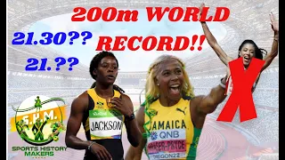 200m WORLD RECORD. Flo Jo's 21.34 to go in 200m finals at  2022 World Athletics Championships.