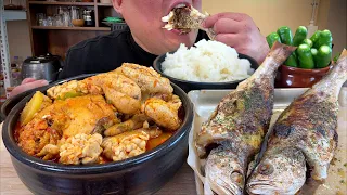 통통한 알고니동태탕 + 기름진 굴비구이 + 사발밥에 땡초까지 한식먹방 MUKBANG