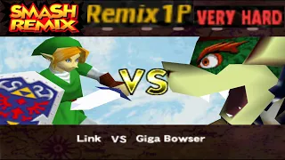 Smash Remix - Classic Mode Remix 1P Gameplay with Link (VERY HARD)