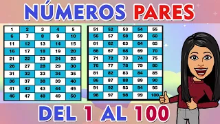 Números Pares Del 1 al 100 I Graficado SIMPLE Y SENCILLO I Pares Del 1 - 100 I NÚMEROS PARES