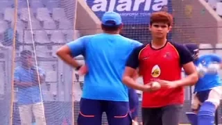 Arjun Tendulkar bowls to 'Men in Blue' during practice session