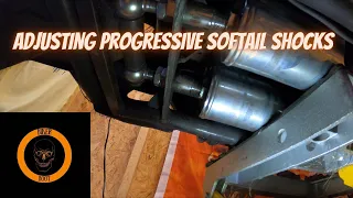 Adjusting the Progressive Softail shocks on a Harley Davidson.