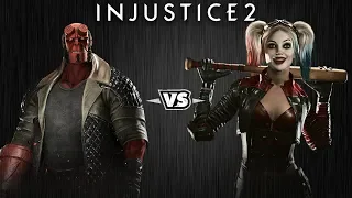 Injustice 2 - Хэллбой против Харли Квинн - Intros & Clashes (rus)