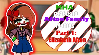 MHA reacts to Afton Family Memes || Part 1: Elizabeth Afton || ( My AU ) || Credits in description