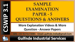 CSWIP 3.1 II Welding Inspector II Paper 5 II Exam Questions Answers