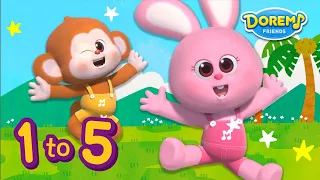 Counting 1 to 5 | Learn Numbers with Bus | Number Bus | Learn to Count for Kids | Doremi Friends