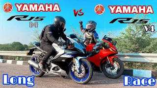 Yamaha R15M vs Yamaha R15 v4 #longrace || Race Till Their Potential | @kaushikyadav__