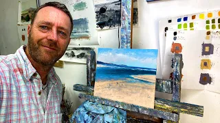 Oil Painting in the Studio - St Ives Bay, Cornwall