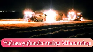 yağmur öncesi tarlayı bitirme telaşı üç Konyalı yan yana