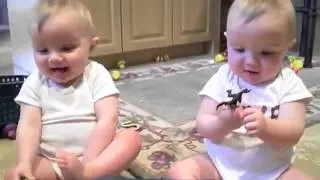 Funny Babies Twins mimic Daddy's Sneeze  Sneezing Twins