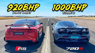 STREET SAVAGES.. 920HP AUDI TTRS vs 1000HP MCLAREN 720S