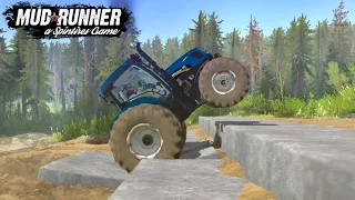 Spintires: MudRunner - NEW HOLLAND T6 175 Tractor Fails on a Difficult Track