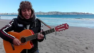 Tus Ojos ( umplugged ) - Bastián Yáñez El Trovador ( playa peñuelas ,coquimbo ) 📹🎸🎼