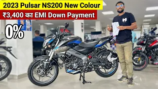 ₹3,400  का  EMI Down Payment है, Bajaj Pulsar NS200 2023 New Colour 🔥|| ns200 emi down payment 2023