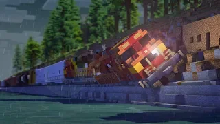 Mudslide Minecraft Freight Train Crash Animation