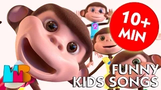 Five Little Monkeys and More FUNNY KIDS SONGS | Nursery Rhymes from Merry Music Box