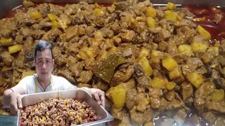 Pork Menudo - Cooking 12 kilos Pork Menudo Tipid Tips