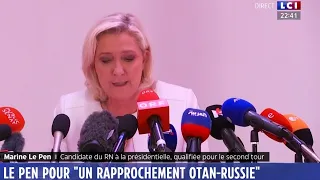 M. Le Pen pour "un rapprochement Otan-Russie"