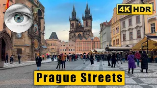 Prague Walking tour through Old Town streets 🇨🇿 Czech Republic 4k HDR ASMR
